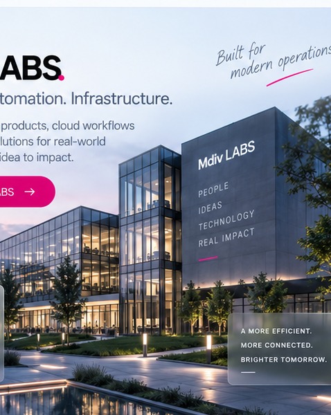 Moderner Technologiecampus als Symbol für Mdiv LABS