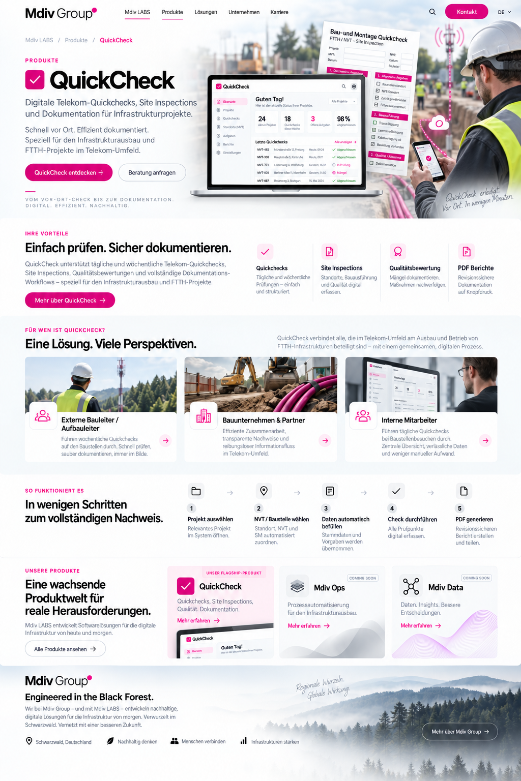 Quickcheck Software im Einsatz auf einer FTTx-Baustelle